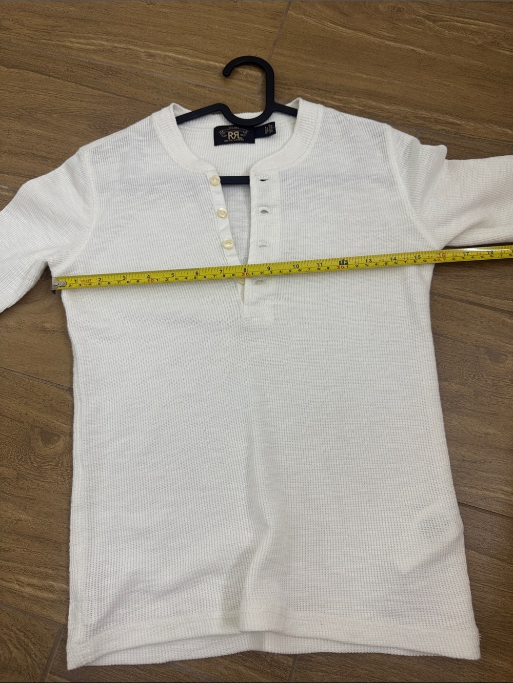 Ralph Lauren Double RL White Waffle Henley Top Women size 1